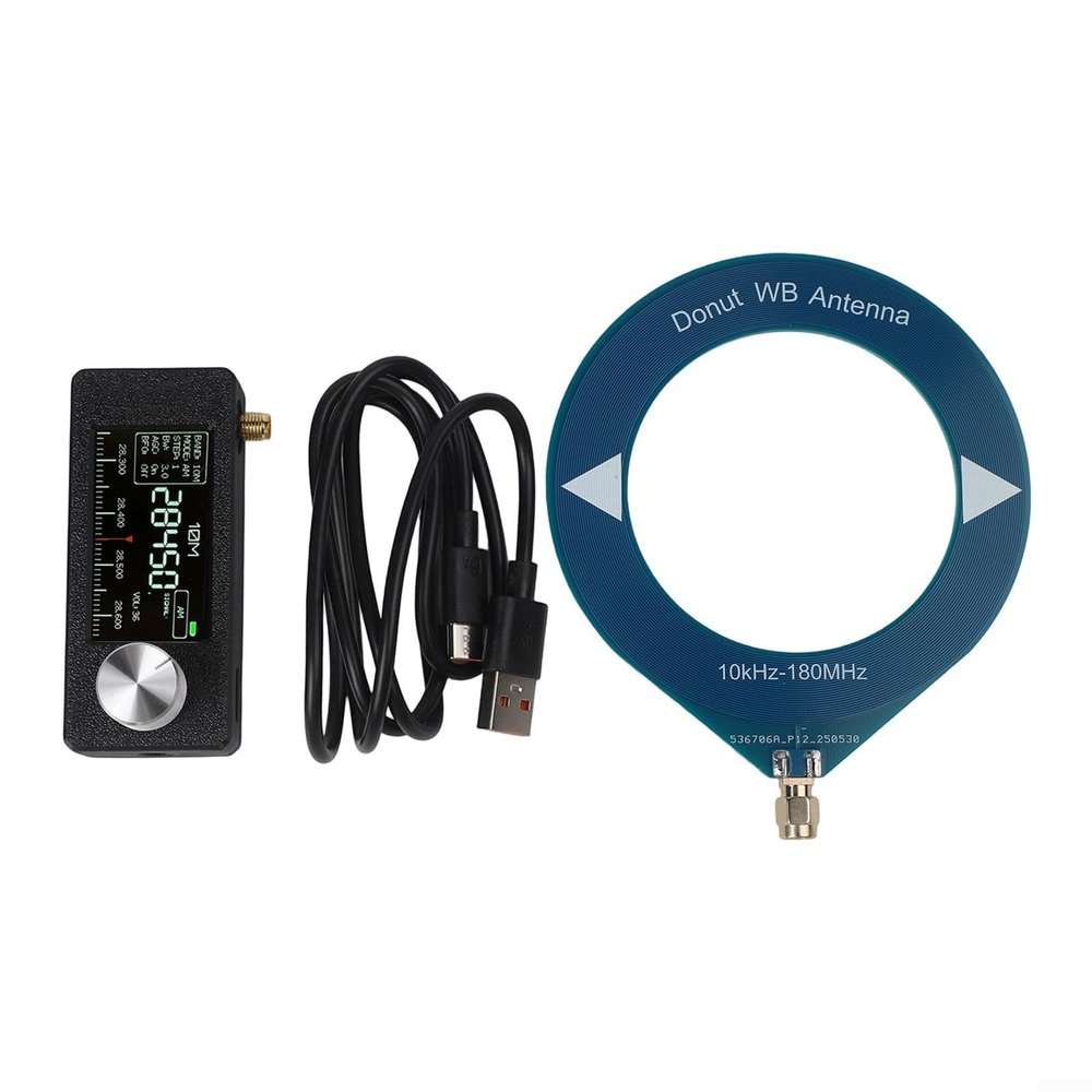 Minhe Efficient SI4732 Pocket Sized Radio Equipped With Telescopic Antenna And Loop Antenna Options For Superior Reception(Black-Ring)