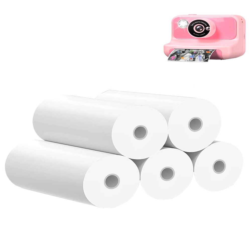 5 Rolls Kids Instant Camera Print Refill Paper for Gofunly H3,UYRUREL Eco-friendly Thermal Printing Paper for Children's Camera,Instant Printing Without Jams.