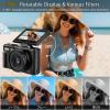 4K 64MP Digital Camera with18X Zoom for Photography, 3" 180Flip Screen Compact Travel Camera Camera with 32GB Card & 2 Batteries view 4