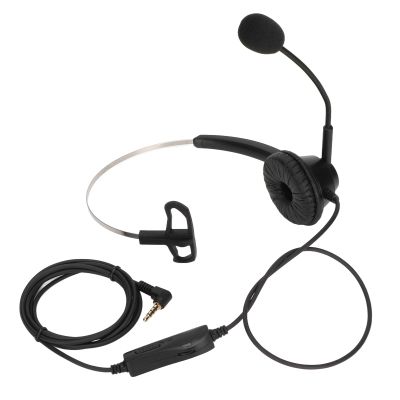 BowyTrading Telephone Headphone with Noise Cancelling, Wired Business Headset for Call Center Office, Single Ear Headphone with Mic Mute, 3.5mm Elbow Plug Headset for Customer Service and Tele