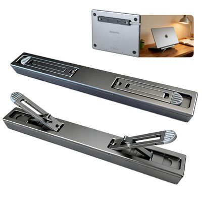 2-in-1 Laptop Stand with M.2 SSD Enclosure - Aluminum Alloy, USB 3.2 Gen 2 to NVME PCI-E SATA M-Key/B-Key/(B+M) Key, Ergonomic Riser with 5 Adjustable Height Levels for Laptops (for 14-Inch Laptops)