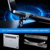 2-in-1 Laptop Stand with M.2 SSD Enclosure - Aluminum Alloy, USB 3.2 Gen 2 to NVME PCI-E SATA M-Key/B-Key/(B+M) Key, Ergonomic Riser with 5 Adjustable Height Levels for Laptops (for 14-Inch Laptops) view 2
