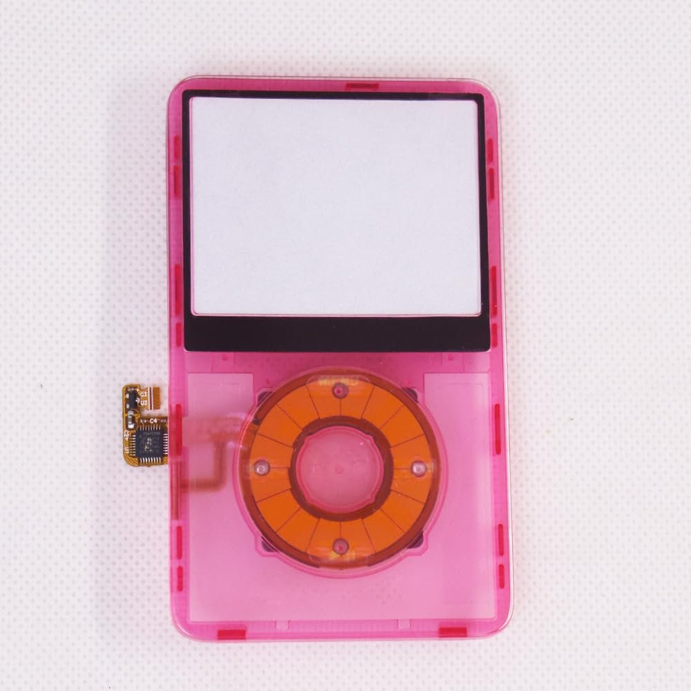 Clear Transparent Pink Plastic Front Cover Faceplate Housing Case Cover with clickwheel with Center Button for iPod 5th 5.5Gen Video 30GB 60GB 80GB