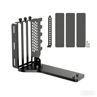 AoQhir PCIe x16 Vertical GPU Mount Bracket 3-Slot 90 Degree Graphics Card Case Support PCIe 4.0 for ATX MATX EATX Chassis (Black)