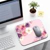 Pink Rose Floral Mouse Pads for Desk, Portable Computer Mouse Pad Small Square Mousepad, Non-Slip Rubber Base Design for Office Desk Accessories 9.5" x 7.9" view 3