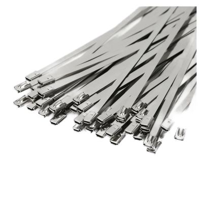 100Pcs 304 Stainless Steel Self-Locking Cable Ties, Multifunctional Coated Metal Zip Ties For Exhaust Wrap & Locking(4.6x600mm)