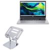 BoxWave Stand and Mount Compatible with Acer Aspire Go 15 Laptop (15.6 in) - Executive VersaView Stand, Ergonomic Adjustable Viewing Angle Metallic Riser - Metallic Silver view 1