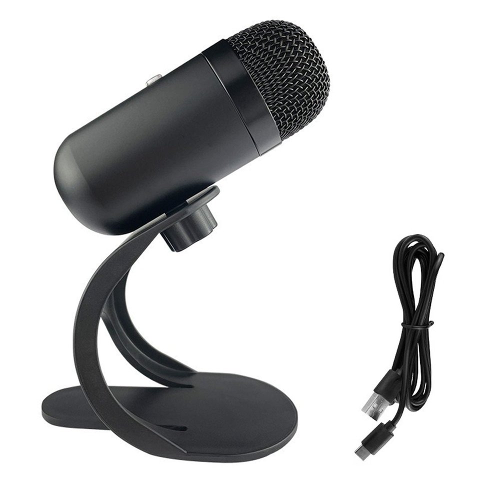 ciciglow Gaming USB Microphone, Recording Mic, 360 Omnidirectional Sound Pickup, Wired Computer Microphone with Stand and Indicator Light for Live Streaming Gaming, Plug and Play