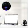 jojofuny Mini Multimedia Speaker with LED Light USB Powered External 3.5Mm Aux Input Loudspeaker for Laptop Desktop Computer, Black Blue, Dc5V Anti-Interference Portable Audio view 4
