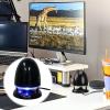 Vaguelly Portable Mini Speaker with 3.5Mm Audio Input and USB Anti-Interference, Multimedia Bass Loudspeaker for Laptop and Desktop, Compact Black-Blue Plug-in Speaker Suitable for Travel view 3