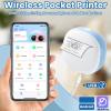 Yunseity Portable Thermal Printer, Compact Photo Label Barcode Printer with APP Connection Black and White Barcode for Students Phone (Blue) view 4