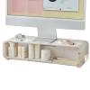 Monitor Stand Riser - White Ergonomic Desk Organizer with Anti Slip Base, Computer Monitor Elevated , Underneath Storage for Home, Office, School, Workplace, PC and Printer Use view 1