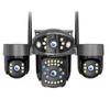 LNBBEQ 10K 20MP WiFi Security Camera Outdoor 4 Lens 4 Screen 360 PTZ Camera Auto Motion Tracking CCTV 12X Zoom Surveillance(US Plug,WiFi Camera) view 1