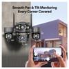 LNBBEQ 10K 20MP WiFi Security Camera Outdoor 4 Lens 4 Screen 360 PTZ Camera Auto Motion Tracking CCTV 12X Zoom Surveillance(US Plug,WiFi Camera) view 4
