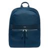 KNOMO Beauchamp 14-inch Work Laptop Backpack for Women- Slim Water-Resistant Business Rucksack with Leather Trim, RFID Protection, Hidden Pockets, and Trolley Sleeve-Navy/Silver view 1