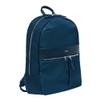 KNOMO Beauchamp 14-inch Work Laptop Backpack for Women- Slim Water-Resistant Business Rucksack with Leather Trim, RFID Protection, Hidden Pockets, and Trolley Sleeve-Navy/Silver view 2
