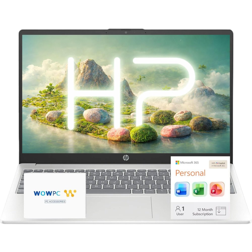 HP 15.6" Business Laptop Computer with Microsoft 365  2026 Edition  Copilot AI  Intel 4-Core N100 CPU  1.1TB Storage (1TB OneDrive + 128GB UFS)  16GB RAM  Windows 11  w/o Mouse