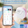 Yunseity Portable Thermal Printer, Compact Photo Label Barcode Printer with APP Connection Black and White Barcode for Students Phone (Pink) view 4