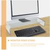 Vaguelly Acrylic Monitor Stand Riser with Keyboard Cover 2-In-1 Desktop Computer Stand Anti-Cat Keyboard Protector Ergonomic Monitor Riser for Home Office Use view 3