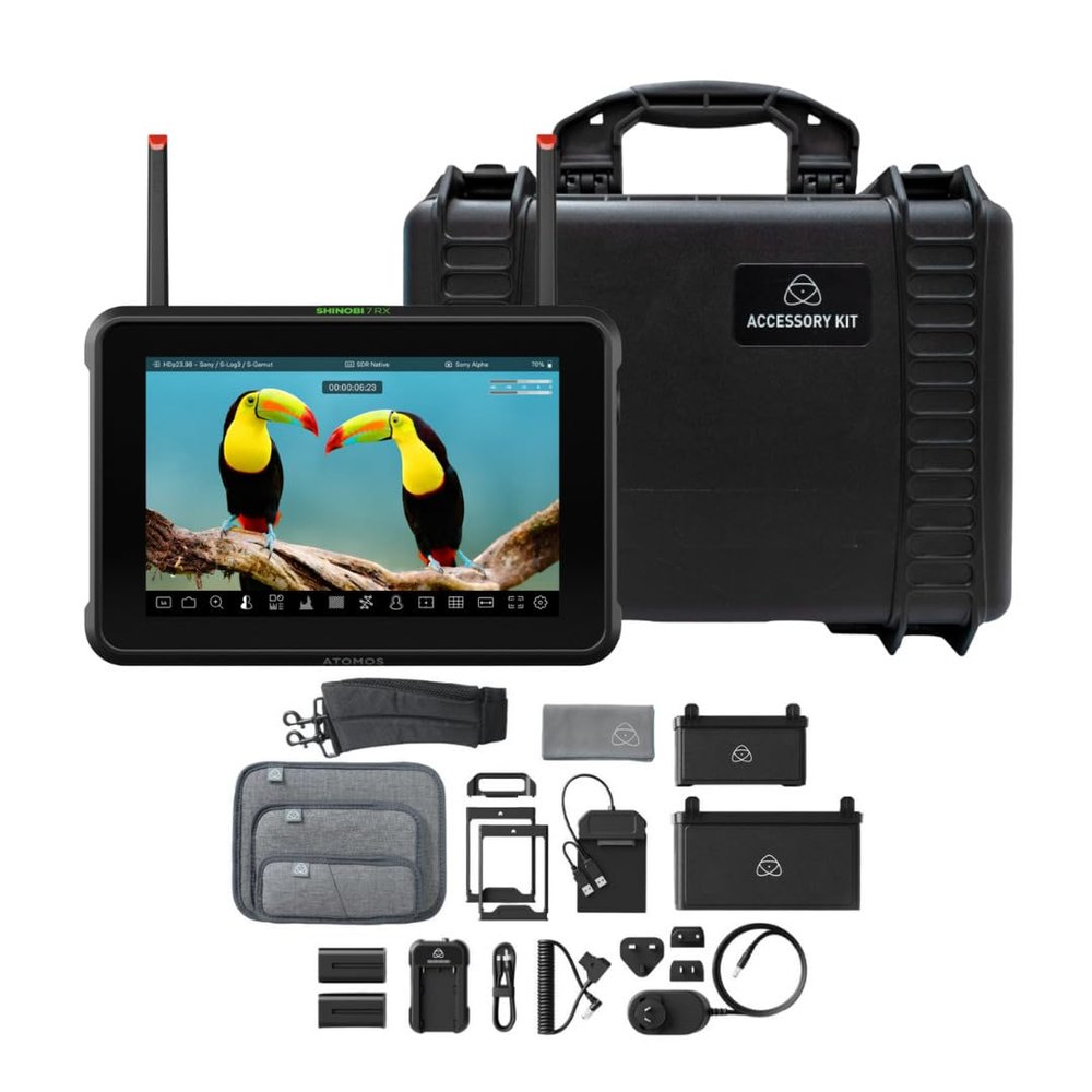 Atomos Shinobi 7 RX 7-inch HDR Monitor Bundle with Universal Accessory Kit for 5-Inch and 7-Inch Monitors and Recorders (2 Items)