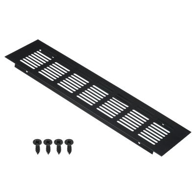 12"x3" Air Vent Cover Door Grille Ventilation Louvered for Cabinet Black