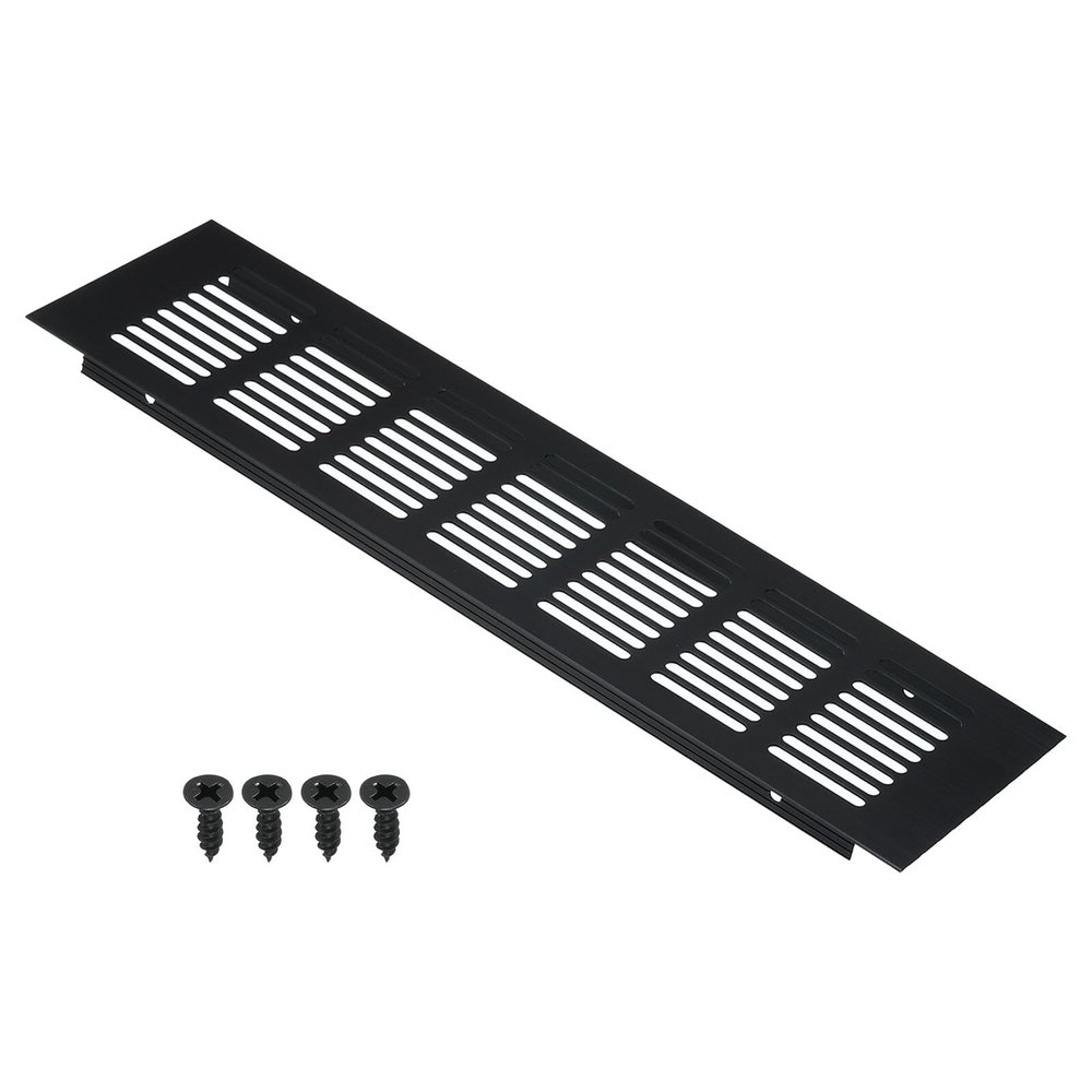 12"x3" Air Vent Cover Door Grille Ventilation Louvered for Cabinet Black