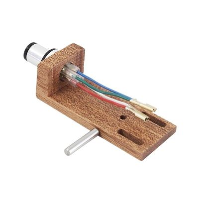 for Bnine-teenteam Universal Record Player Headshell Phonograph Cherry Wood Turntable Replacement with 4pcs Lead