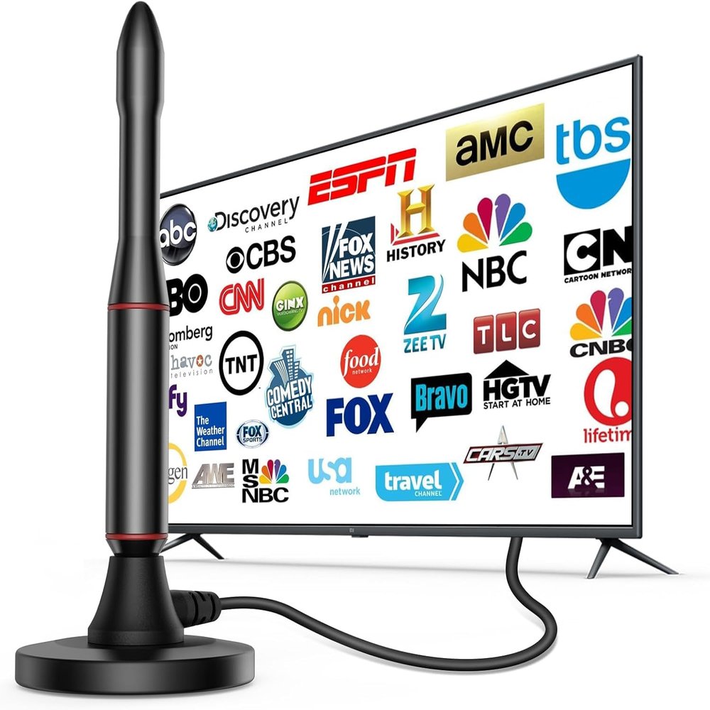 2026 Indoor Digital TV Antenna, Long Range Smart Antenna with Amplified Signal Booster for Local Channels, Supports 4K 1080p HDTV