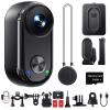 4K 30FPS Vlogging Camera, 64GB Hands-Free POV Camera, 98FT Waterproof Actioncamera with Case, Tiny Sport Cam 6-axis Stabilization, 150 Lightweight Thumb Bodycam 270min runtime, Mount Anywhere view 1