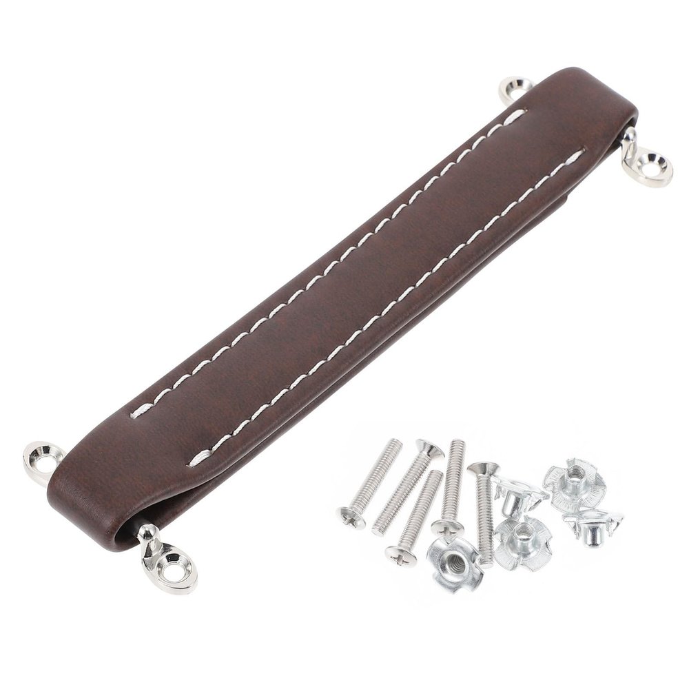 Housoutil Subwoofer Pull Handle with Screws Leather Speaker Audio Handle for Indoor and Outdoor Subwoofer Practical Coffee Brown Replacement