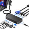Surface Docking Station - 11-in-1 Triple Display Dock with Dual HDMI 4K, VGA, 2X USB-C, 2X USB 3.0, Ethernet, SD/TF Card Reader & 3.5mm Audio for Surface Pro 11/10/9/8/7/6/5, Surface Laptop, Book, Go view 1