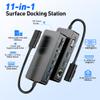 Surface Docking Station - 11-in-1 Triple Display Dock with Dual HDMI 4K, VGA, 2X USB-C, 2X USB 3.0, Ethernet, SD/TF Card Reader & 3.5mm Audio for Surface Pro 11/10/9/8/7/6/5, Surface Laptop, Book, Go view 2