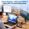 Surface Docking Station - 11-in-1 Triple Display Dock with Dual HDMI 4K, VGA, 2X USB-C, 2X USB 3.0, Ethernet, SD/TF Card Reader & 3.5mm Audio for Surface Pro 11/10/9/8/7/6/5, Surface Laptop, Book, Go view 3