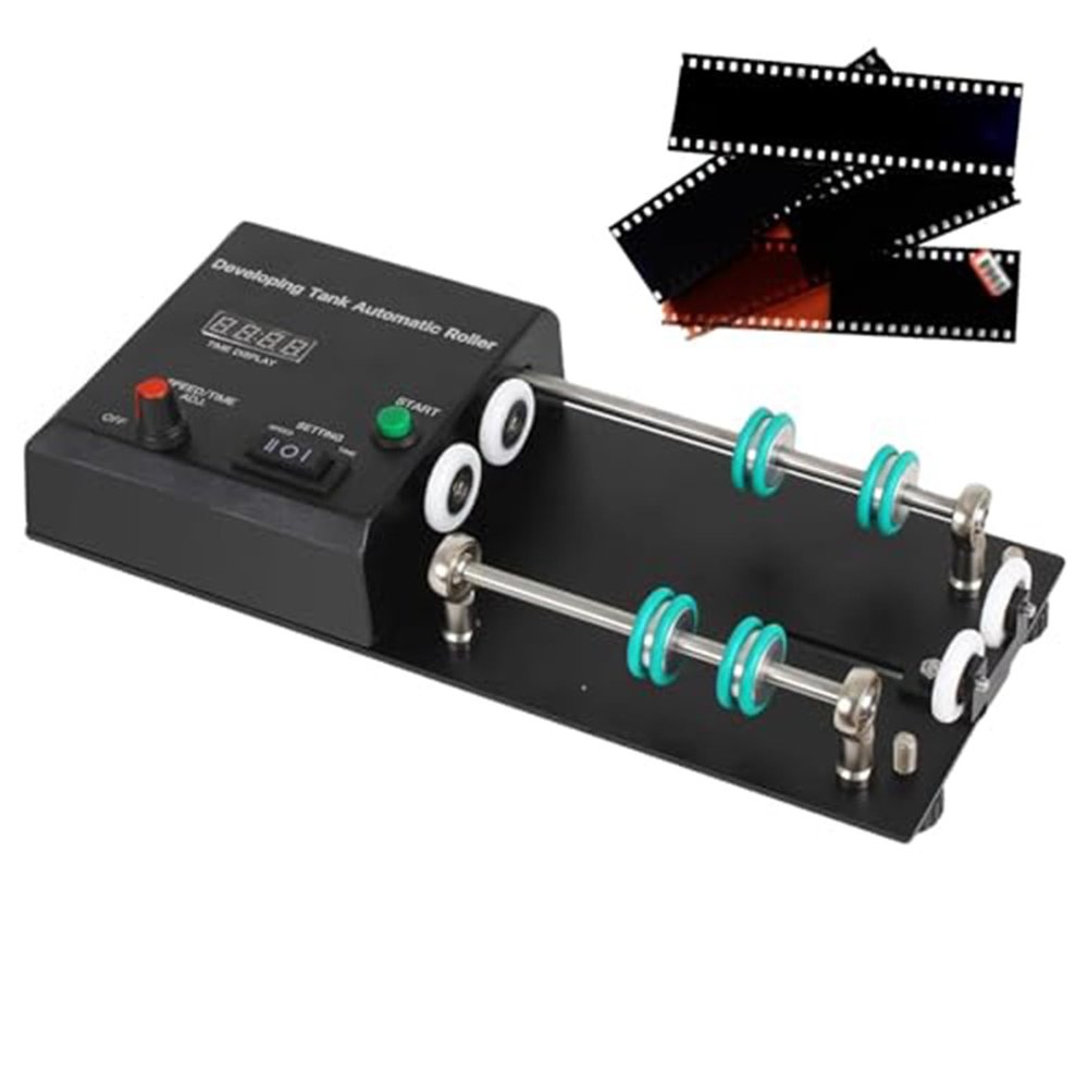 Zoienu Automatic Electric Film Processor, Adjustable Speed Darkroom Machine, Multi-Program Compatible with Developing Tanks Film Processing