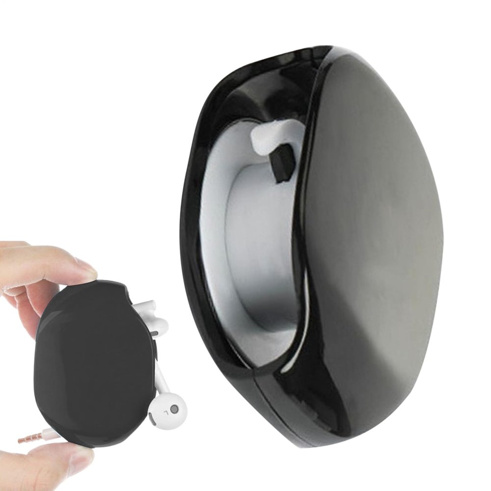 Automatic Cord Reel  ABS Compact Case | Retractable Hidden Cable Winder For USB Headphone Data Wire Telephone Line Organizer | For Tidy Desk Storage Travel Convenience And Daily Cable Management Use