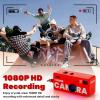 1080P Magic Mini Camera Thumb-Sized Keychain Camera 0.96-inch Micro Screen Retro Style Includes 32GB Memory Card (Red) view 2