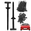 100 Pieces Nylon Universal Cable Tie Buckles,Nylon Zip Ties Clips with Buttoned,For Car Bumper Trunk Home Use view 1