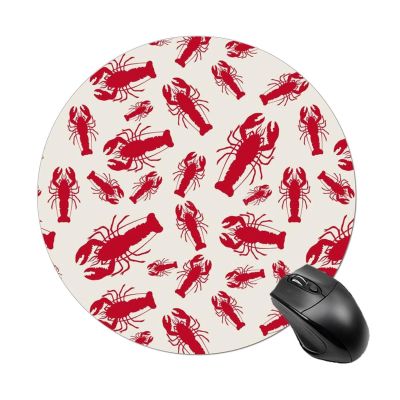 Red Lobster Mouse Pad Portable Round Computer Mouse Mat with Non-Slip Rubber Base Washable Cute Gaming Mousepad for Laptop, PC, Office & Home, 7.8 X 7.8 Inches