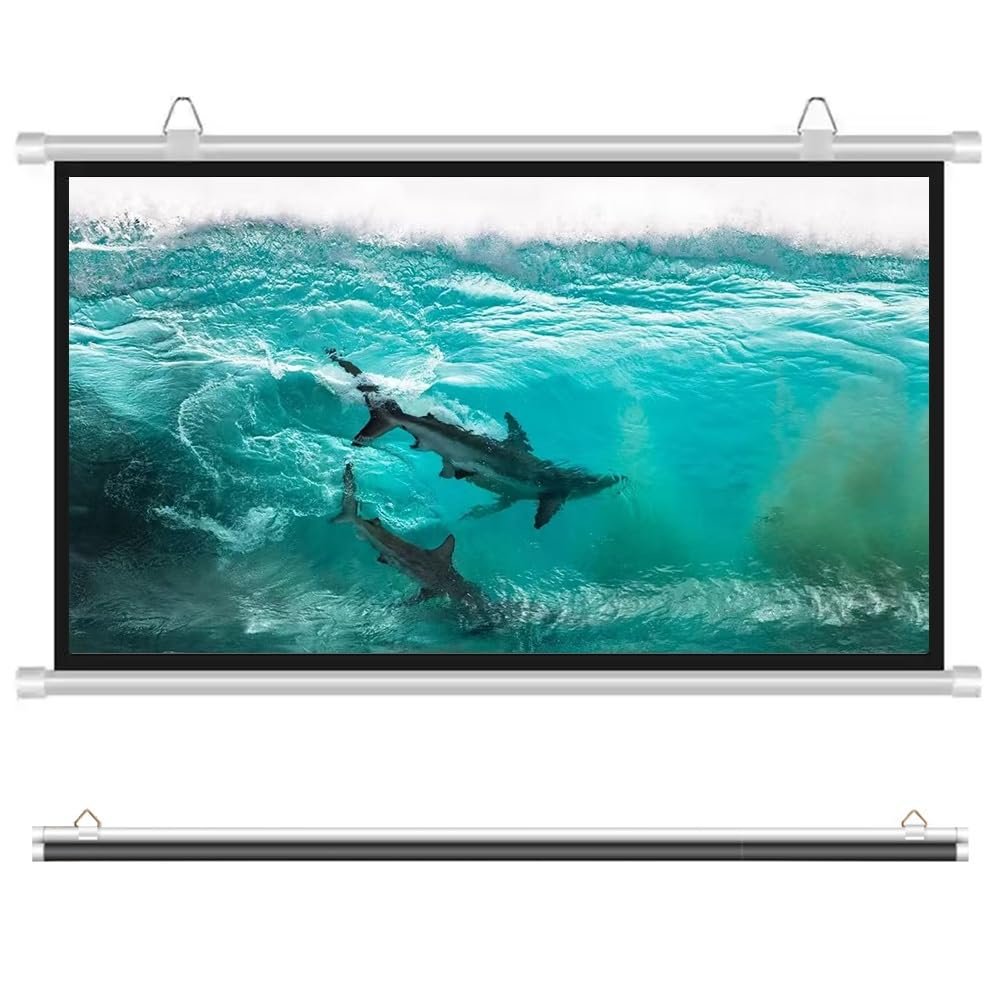 GPXIYZWFF 40" 50" 60" HD Projector Screen Home Theater Projection Screen, Outdoor Movie Screen Manual Projection Screen for School Office Backyard Theater(40inch (4:3))