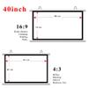 GPXIYZWFF 40" 50" 60" HD Projector Screen Home Theater Projection Screen, Outdoor Movie Screen Manual Projection Screen for School Office Backyard Theater(40inch (4:3)) view 2