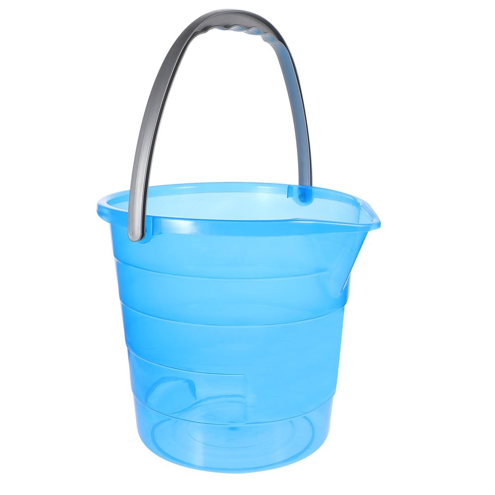 SOLUSTRE Blue Plastic Water Bucket with Handle 12l, Portable Multipurpose Household Storage Bucket for Dormitory Washing, Bathing, Laundry, and Foot Soaking