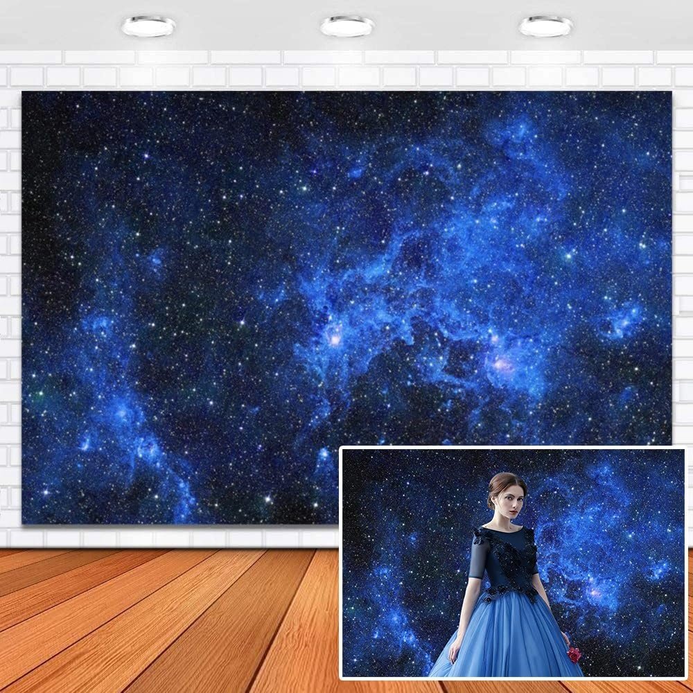Leowefowa Galaxy Star Backdrop 10x7ft Vinyl Starry Night Sky Outer Space Photography Background Universe Nebula Galaxy Tapestry Kids Space Birthday Party Decorations Banner Photo Booth Props