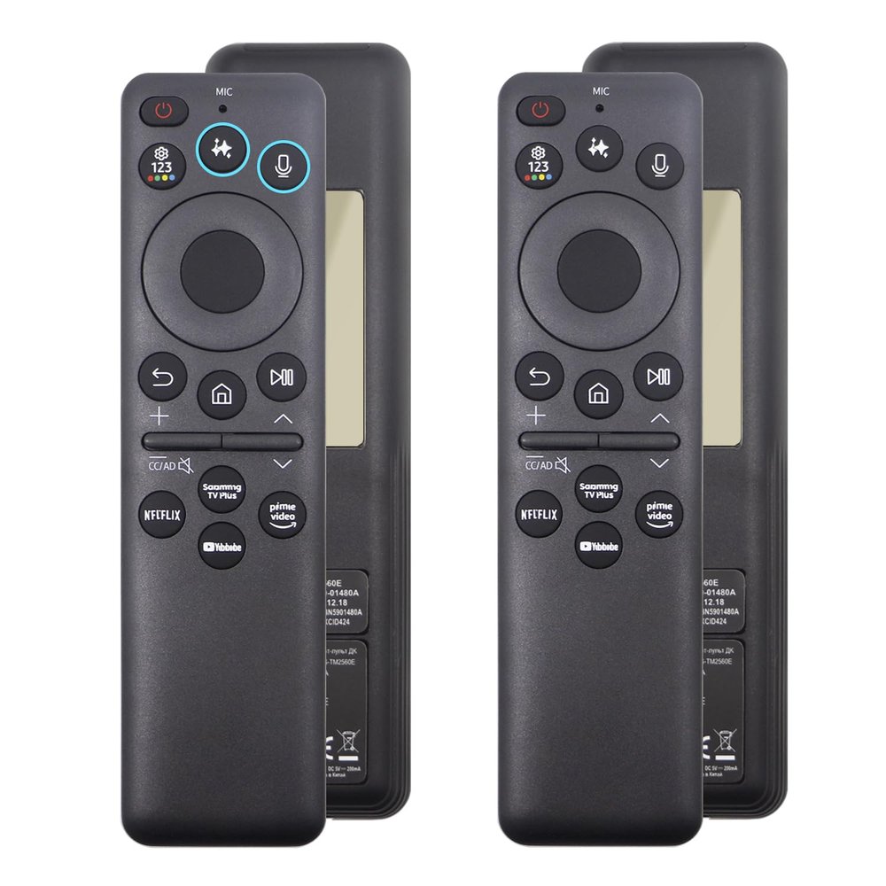 2 Pack BN59-01480A TM2360E TM2560E New Replacement Solar TV Voice Remote USB-C Rechargeable Charging Bluetooth Remote Control with AI, Compatible with Samsung 2023-2025 Neo QLED 8K, QLED Smart TVs