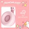 KERHAND Bluetooth Noise Cancelling Headphones for Kids,Foldable Cat Headphones with LED Light Up Ear,Cat Ear Headphones for Toddler with Microphone/TF Card,Kids Bluetooth Headphones (Rabbit Pink) view 4