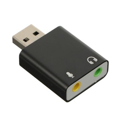 VANZACK External USB Sound Card 7.1 Stereo Audio Adapter Drive-Free USB Audio Sound Card with Microphone and Headphone Jack for Laptop PC Live Streaming Black Aluminum