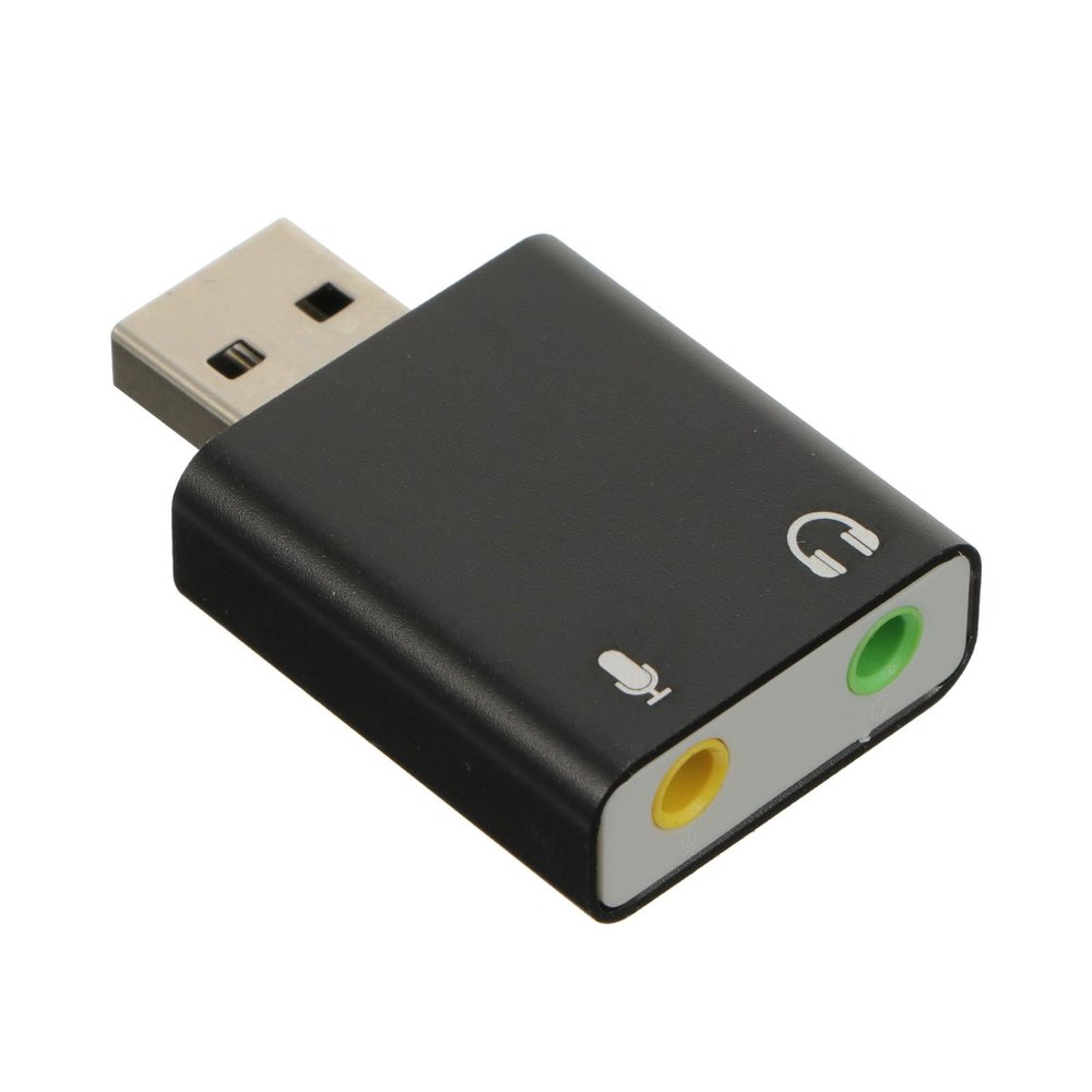 VANZACK External USB Sound Card 7.1 Stereo Audio Adapter Drive-Free USB Audio Sound Card with Microphone and Headphone Jack for Laptop PC Live Streaming Black Aluminum