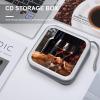 BTCOWZRV Red Wine Glasses CD Case 40 Capacity Hard Plastic DVD Case Portable Zipper CD Cases Holder Large Storage Disc Wallet Bag DVD Disc Cases Storage Binder Home Travel view 4
