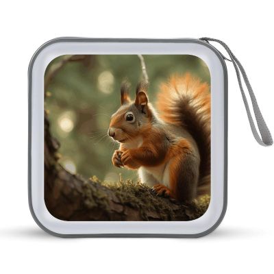 FekiLoot Wildlife Forest Squirrel DVD Case Large Storage Disc Wallet Bag Portable CD Case Holder 40 Capacity Hard Plastic Disc Cases Storage Binder DVD Case Wallet for Car Home Office Travel