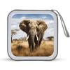 BTCOWZRV Elephant CD Case 40 Capacity Hard Plastic DVD Case Portable Zipper CD Cases Holder Large Storage Disc Wallet Bag DVD Disc Cases Storage Binder Home Travel view 1