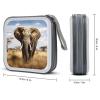 BTCOWZRV Elephant CD Case 40 Capacity Hard Plastic DVD Case Portable Zipper CD Cases Holder Large Storage Disc Wallet Bag DVD Disc Cases Storage Binder Home Travel view 2